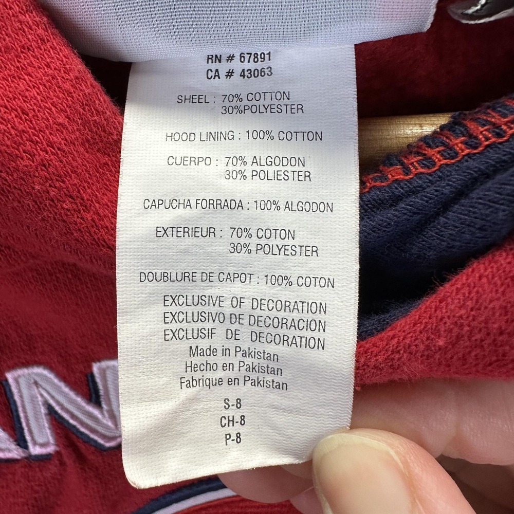 Montreal Canadiens Hoodie Boys 8 Red NHL Hockey Reebok Fleece Logo Sweatshirt - Picture 11 of 13